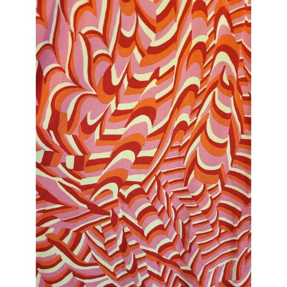 Zara Pink Red Swirl Print Lightweight 3/4 Sleeve Tunic Dress Sz S Oversized - Picture 4 of 8